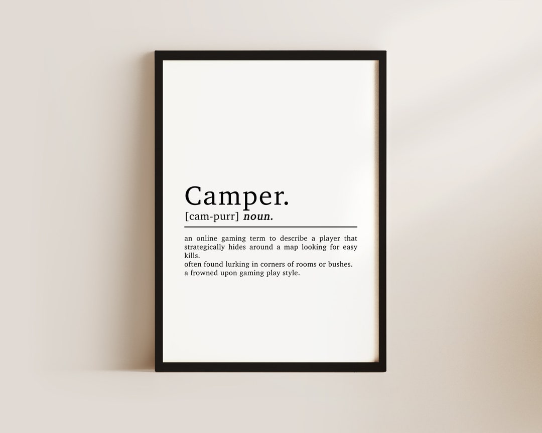 Camper Definition Print Gamer Gifts Gaming Poster Gaming Gifts Boys
