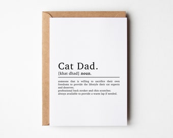 Carte d'anniversaire de papa chat | de définition de papa de chat | Fête des pères de chat | Cartes d'anniversaire pour papa | Cartes Chat | Cartes postales pour les papas chats | Carte papa chat