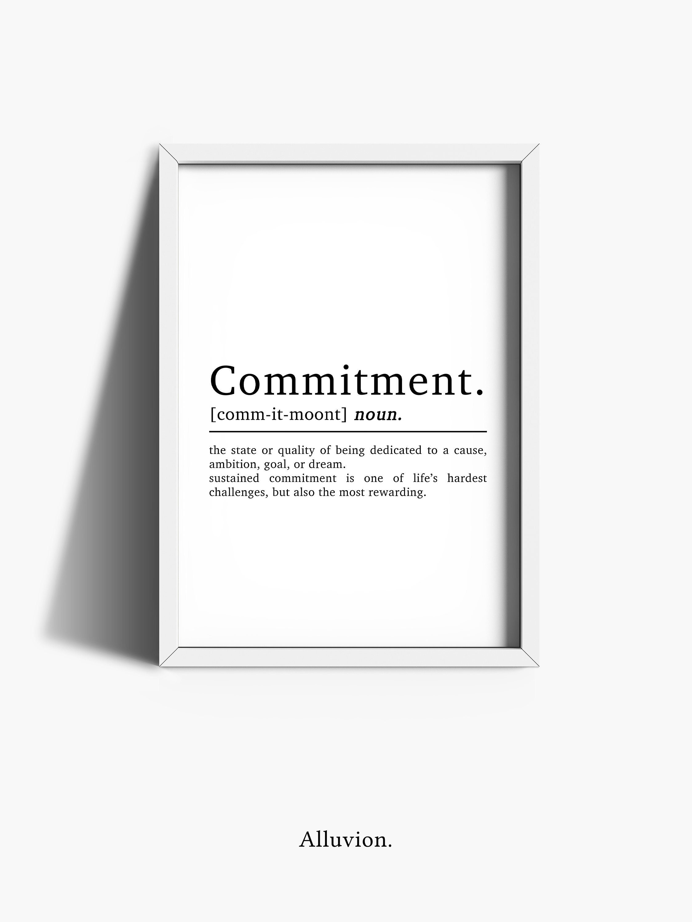 Commitment Definition Office Wall Art Office Prints Etsy UK