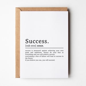 Success Definition Motivational Card New Job Card New Business Card New Venture Card Inspirational Card Positivity Card Congrats image 1