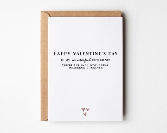Boyfriend Valentines Day Card For The One I Love, Happy Valentines Day Boyfriend Card, Valentines For Him, Boyfriend Valentines Day Card