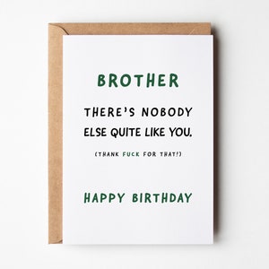 Carte d'anniversaire drôle de frère Personne ne vous aime vraiment | Carte d'anniversaire pour frère | Meilleure carte d’anniversaire frère | Cartes grossières | Carte frère