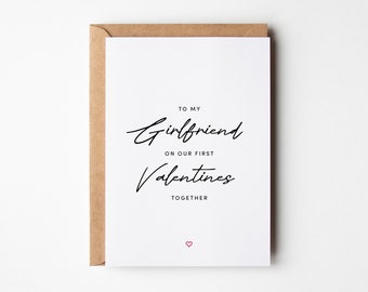 First Valentines As My Girlfriend, 1st Valentines Day Card For Girlfriend, Girlfriend First Valentines Card, Valentines Day Card For Her