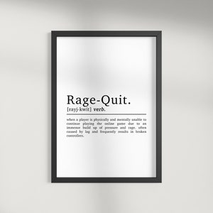 Rage Quitting Angry Video Game Nerd Gamer White Green on Black Funny  Sarcastic | Greeting Card