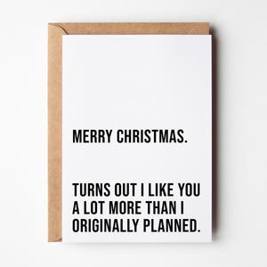 Carte de Noël petit ami, plus que prévu, carte de Noël amusante, carte de Noël avec application de rencontre, cartes de Noël pour petit ami, pour lui, elle
