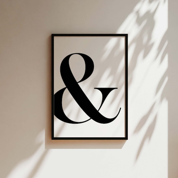 Ampersand Print Typography Wall Art | Home Office Print | Home Office Decor | Ampersand Wall Art | Home Office Gifts | Typography Prints