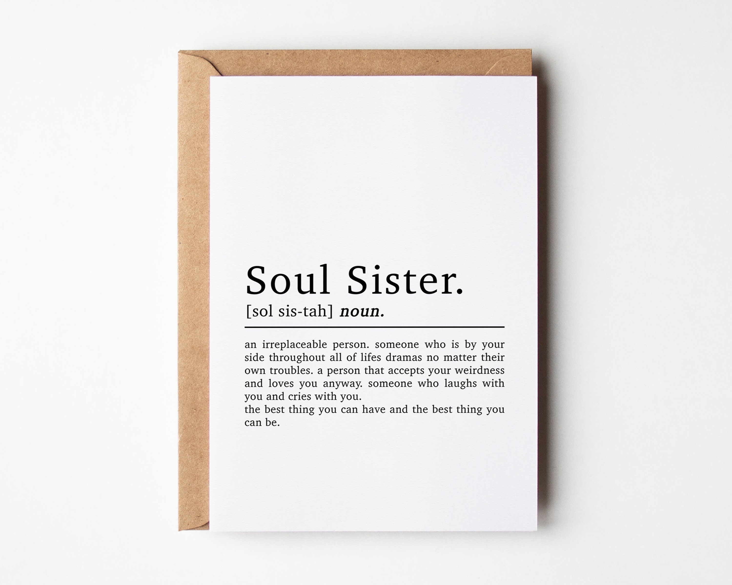 Soul Sister Definition Best Friend Birthday Card, Best Friend Card, Friend  Birthday Card, Soul Sister Card, Friendship Card, for Her, Bestie 
