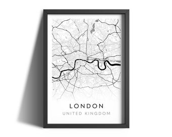 London Map Print, Travel Gifts, Living Room Wall Art, City Map Prints, Map Poster, City Wall Art, Home decor, New Home Print, Leaving Gifts