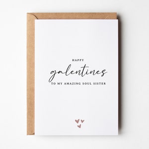 Carte de jour de Galentines pour la soeur d’âme, carte de jour de Valentines de meilleur ami, bonne fête de Galentines pour elle, cartes de jour de Valentine pour des amis, Bestie