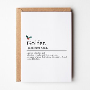 Carte de définition de Noël drôle de golf, carte pour golfeur, carte de Noël de golfeur, carte de Noël de papa, carte de golf, carte de Noël de golf drôle, lui