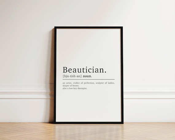 Salon Decor, Beautician Definition, Beauty Salon Decor, Beauty Prints, Beauty Room Decor, Beautician Gifts, Salon Prints, Hair & Beauty Gift