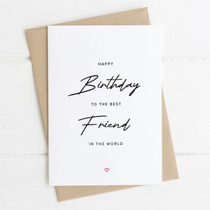 Joyeux anniversaire meilleur ami du monde | Carte d'anniversaire de meilleur ami | Carte d'anniversaire | Carte d'anniversaire d'ami | Carte d'anniversaire pour le meilleur ami