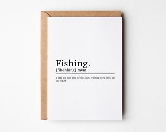 Fishing Birthday Card | Fishing Definition | Fisherman card | Angling Birthday Card | Card For Angler | Funny Fishing Card | Cards For Him