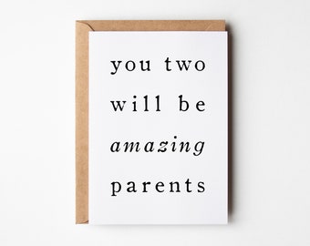 New Baby Card | Amazing Parents Card | Baby Announcement Card | Pregnancy Card | Congratulations New Baby Card | New Parents Card For Friend