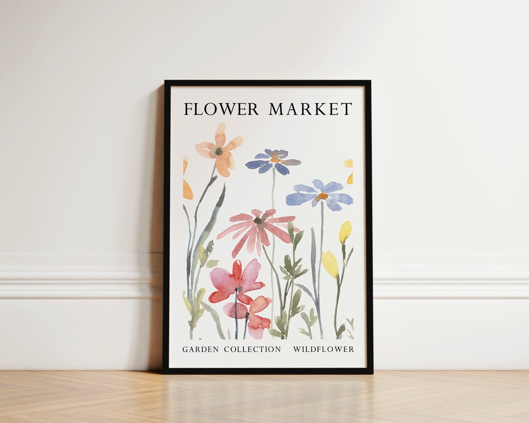 Flower Market Wildflowers Print, Floral Wall Art, Botanical Prints ...