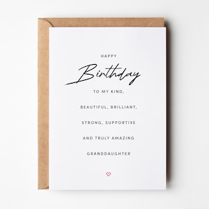 Poème de carte d’anniversaire de petite-fille | Joyeux anniversaire petite-fille | Carte des grands-parents | Carte d'anniversaire pour petite-fille | Pour elle
