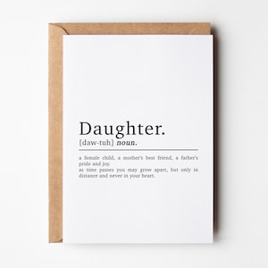 Carte d’anniversaire de fille Définition de fille | Carte d'anniversaire pour fille | Carte de maman | Carte d’anniversaire des filles | Carte fille | A6