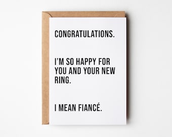 Funny Engagement Card, Engagement Cards, Happy For Your Ring, Congratulations On Your Engagement Card, Best Friend Engagement Card, For Her