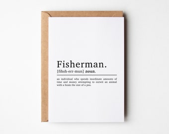 Fishing Birthday Card | Fisherman Definition Card | Dad Birthday Card | Fishing Card | Funny Fishing Birthday Cards | Card For Fisherman