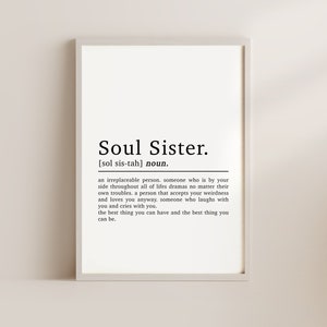 Soul Sister Definition Print Best Friend Gifts Friendship Gift Friendship Print Gifts For Her Sister Gifts Best Friend Print image 4