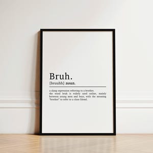 Gaming Prints, Gaming Gifts, Gaming Decor, Gamer Gifts, Gaming Poster, Gamer Prints, Boys Bedroom Decor, Bruh Definition, Gaming Room Decor