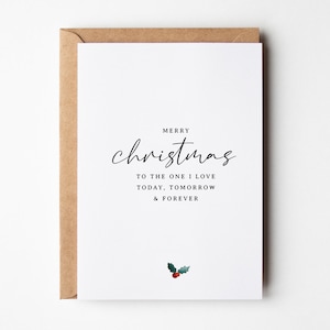 Carte de Noël Pour celui que j'aime pour petit ami, carte de joyeux Noël mari, carte de Noël romantique simple, carte de Noël petit ami, pour lui