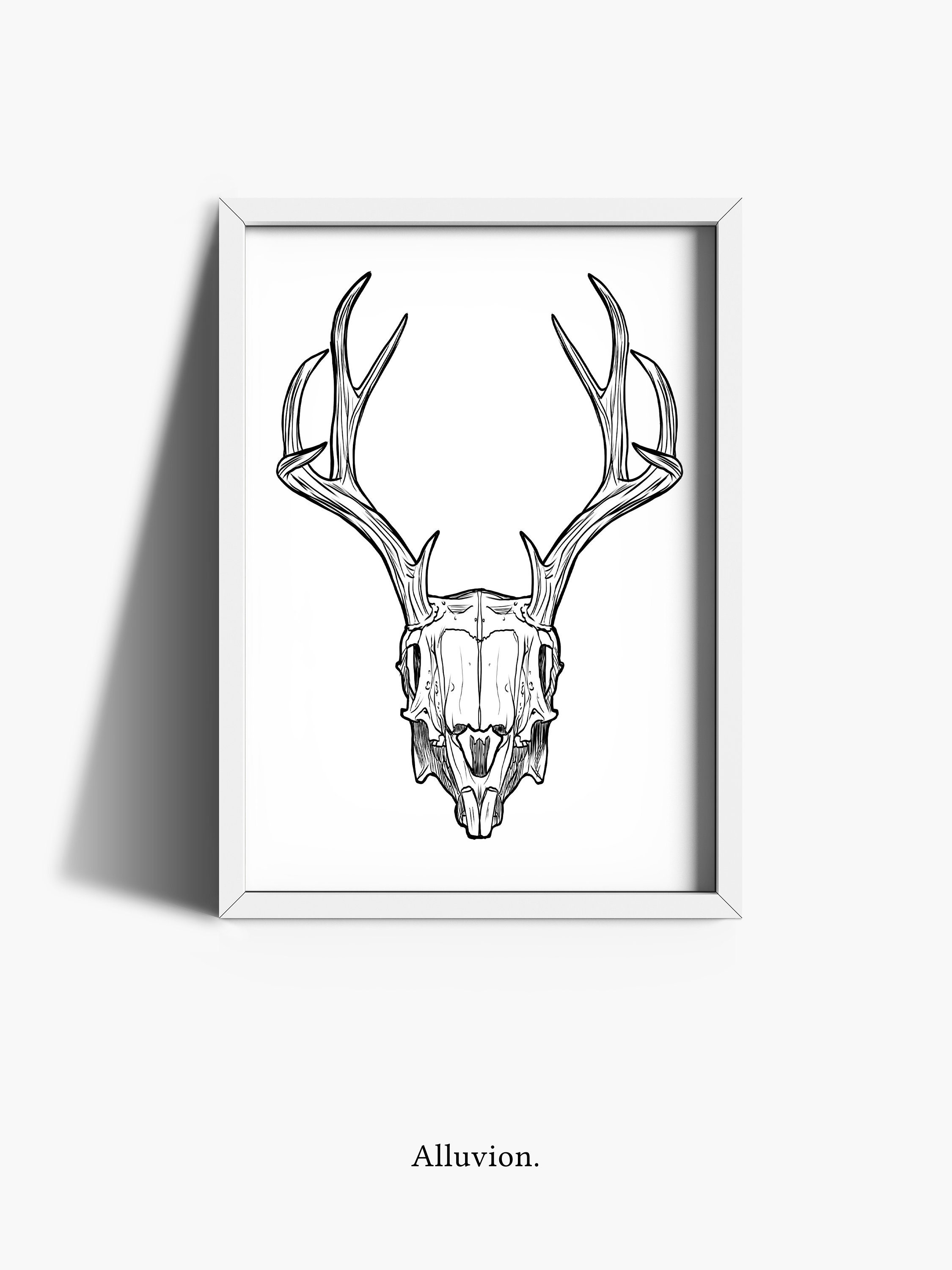 Animal Skull Print Deer Skull Print Living Room Wall Art Etsy UK
