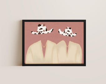 Cowgirl Print, Abstract Western Art, Boho Bedroom Decor