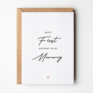 Carte de premier anniversaire de maman en tant que maman | Maman 1er anniversaire carte | Carte d'anniversaire de bébé | Carte d’anniversaire de nouvelle maman | Joyeux anniversaire maman | Pour elle