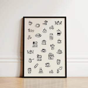 Retro Coffee Table Kitchen Print, Coffee Print, Kitchen Poster, Coffee Art, Kitchen Print, Kitchen Wall Art, Cafe Artwork, Kitchen Decor