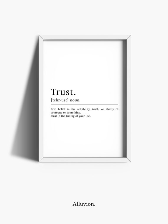 Trust Definition Inspirational Quotes Prints Bedroom Print Motivational  Prints Positive Print Bedroom Decor Home Office Wall Art - Etsy Norway
