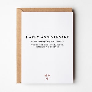 Amazing Girlfriend Anniversary Card | Anniversary Card For Girlfriend | Happy Anniversary The One I Love | Best Girlfriend Card | For Her