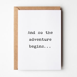 Carte Nouvelle aventure, et c'est ainsi que commence l'aventure, Carte de départ, Carte d'adieu, Carte de voyage Bon voyage, Nouveau départ, Cartes nouveau chapitre pour un ami