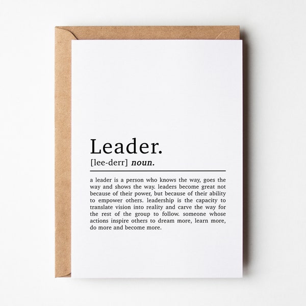 Promotion Card | Leader Definition Card | Motivational Birthday Card | New Job Card | Motivational Cards | Positivity Card | New Business