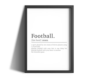 Football Prints | Football Definition |  Football Gifts | Football Wall Art | Football Gifts For Boys | Boys Bedroom Decor | Football Poster