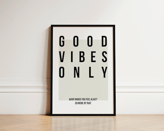 Good Vibes Only Print, Bedroom Poster, Good Vibes Only Poster, Positive Vibes, Inspirational Quote Print, Good Vibes Wall Art, Bedroom Decor