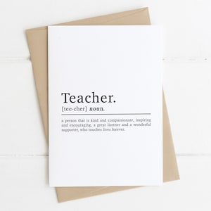 Carte de définition de l’enseignant | Carte pour enseignant | Carte de fin de terme | Carte de remerciement pour l’enseignant | Carte de départ pour les enseignants | Anniversaire de l’enseignant