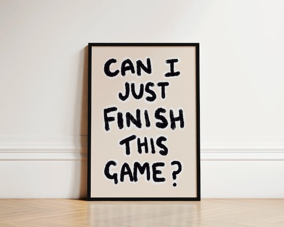 Gaming Poster, Gamer Gift, Hand Drawn Oil Pastel Print