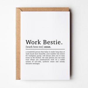 Carte Bestie au travail | Travail Meilleurs amis laissant des cartes | carte d'adieu | Carte de départ collègue de travail | carte collègue de travail | Carte de collègue de travail
