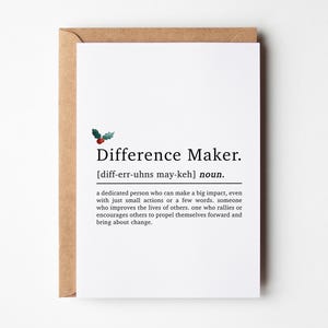 Carte de Noël définition différence, carte de Noël motivante, carte de motivation, carte positive, appréciation de Noël positivité