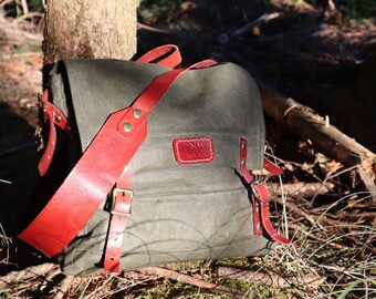 Haversack - Handmade in USA - Wax Canvas Shoulder Bag