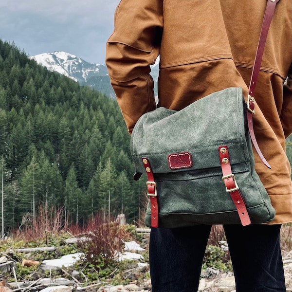 Brotbeutel - Handgemacht in den USA - Wax Canvas Umhängetasche - Messengertasche