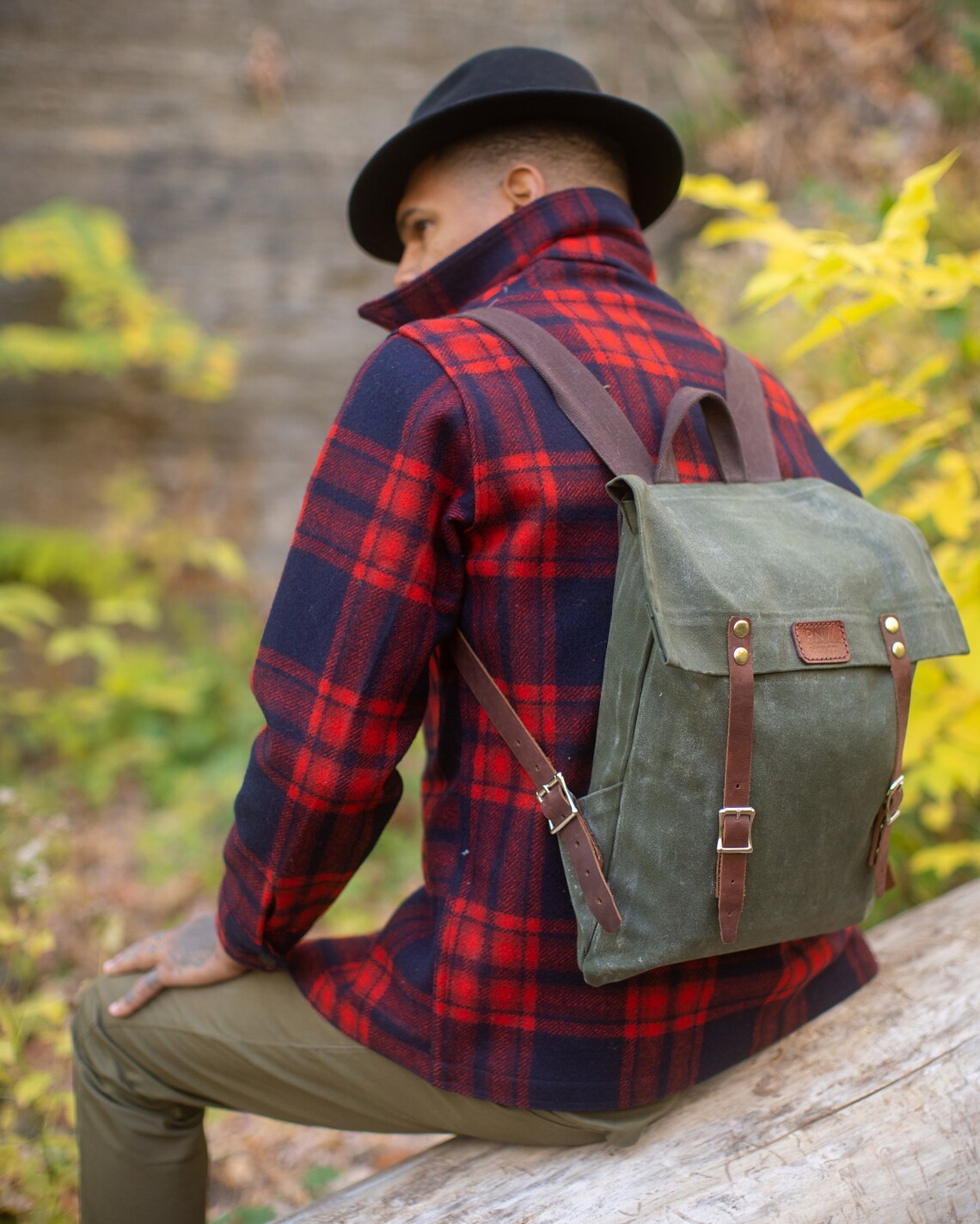 Bushcraft Daypack Canvas Backpack Handmade Waxed Etsy