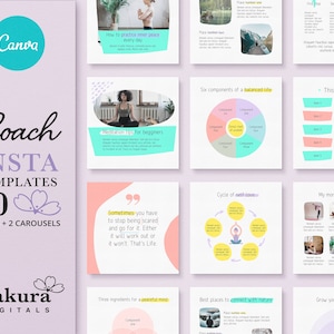 Life Coach Instagram Post Templates for Canva. Life Coaching Templates for Social Media. Coach Templates Pack for Instagram. Coach Bundle