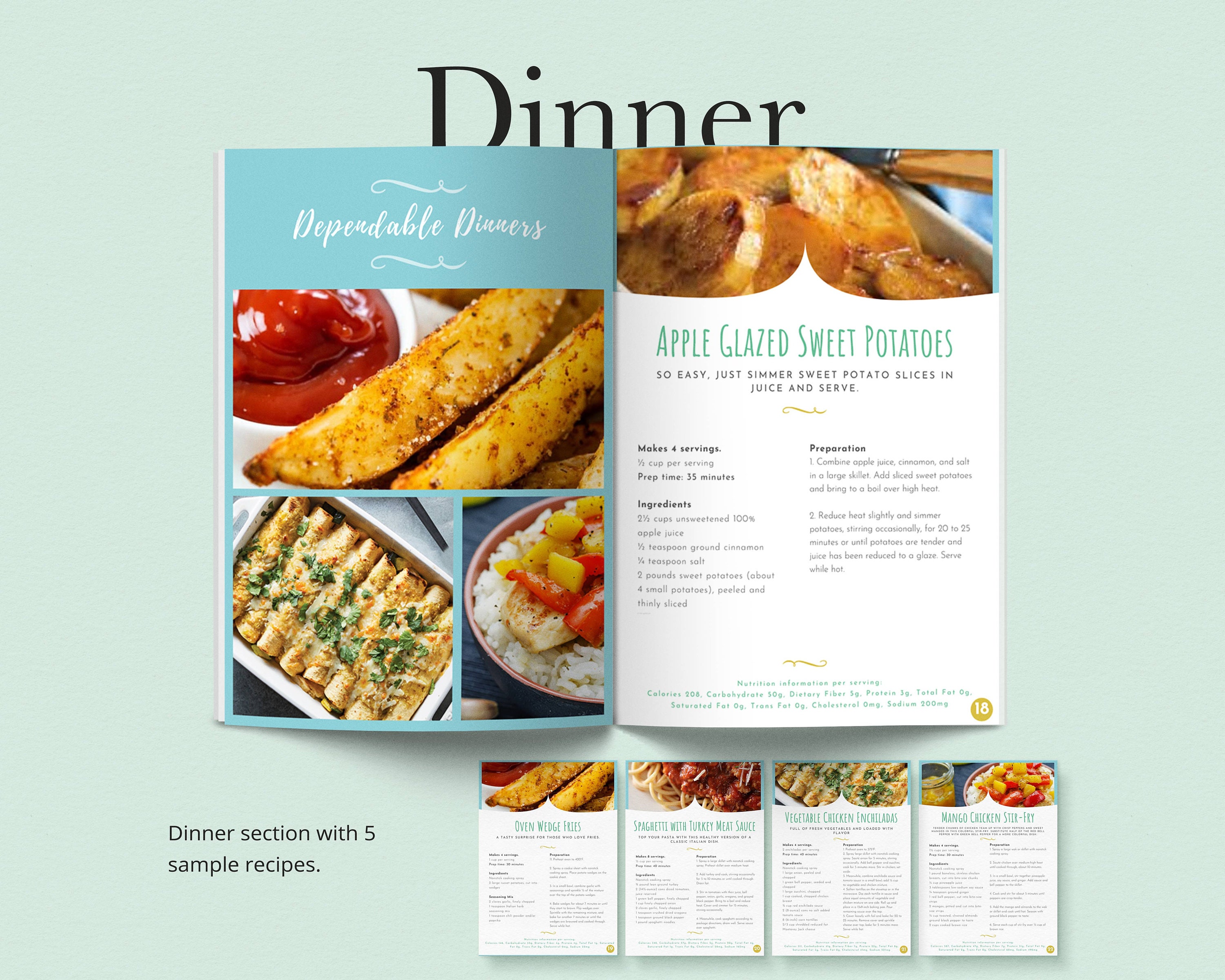Healthy Recipes PDF eBook Templates Recipe Ebook Editable | Etsy