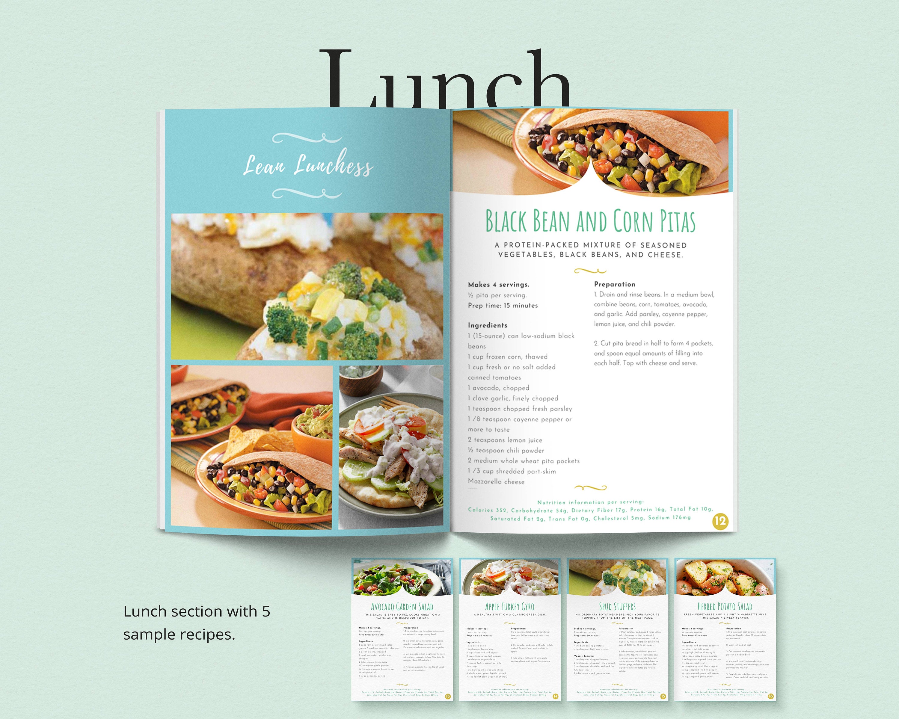 Healthy Recipes PDF eBook Templates Recipe Ebook Editable | Etsy