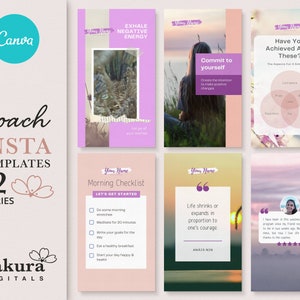 Plantillas de Historias de Instagram para entrenadores: plantillas de participación de Canva, blogueros y entrenadores místicos, astrología, tarot, terapeuta, yoga