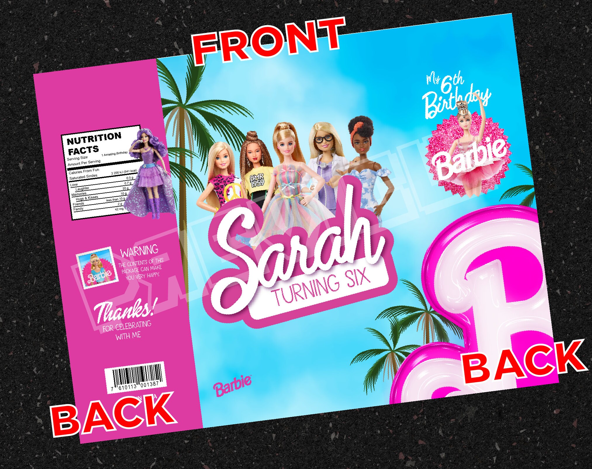 Chips Bags Barbie 2023 Personalized Barbie Party or Favor Etsy Australia