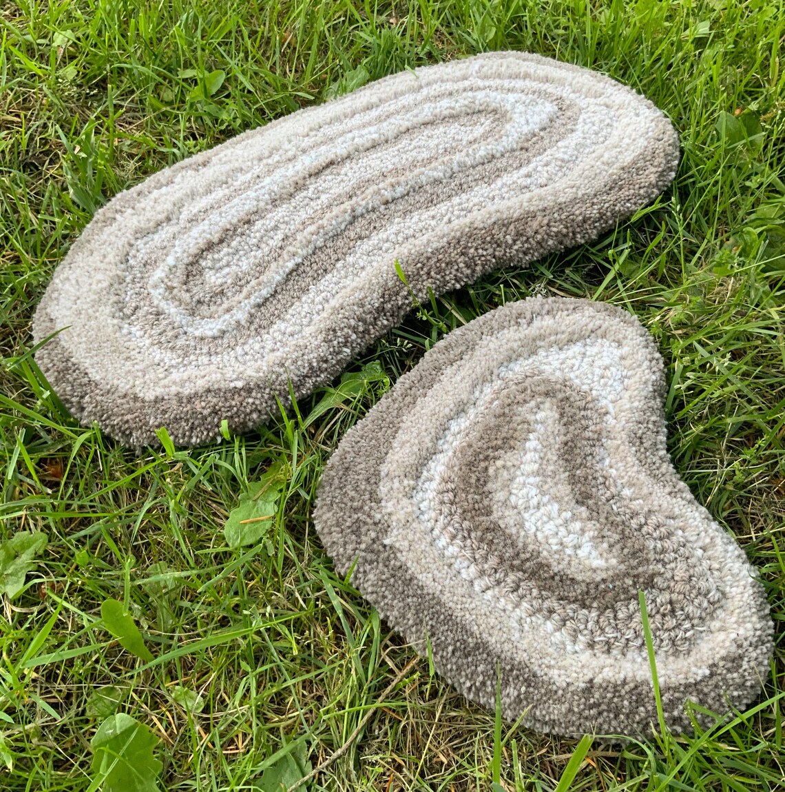 Hand Tufted 100 Wool Rock Rug Set Cottagecore Boho Etsy UK