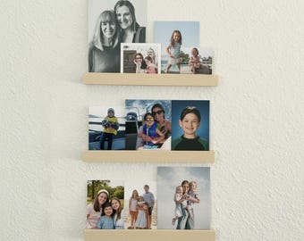 Modular Picture Ledge Shelf - 12 Inch Interlocking Wall Display Rail for Photo Gallery Art